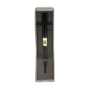 Palillos japoneses Ishida negros en estuche, 1 par