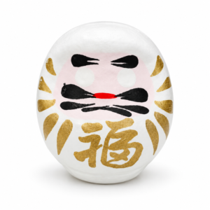 Daruma blanco japones de papel maché