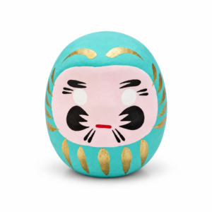 Daruma verde japones de papel maché