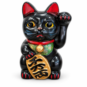 Maneki neko negro hucha 15 cm