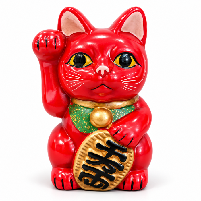 Maneki neko rojo hucha 15 cm
