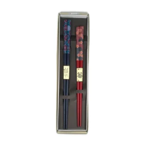 Set de 2 pares de palillos japoneses Ishida florales, 21 y 23 cm, dos pares en estuche abierto